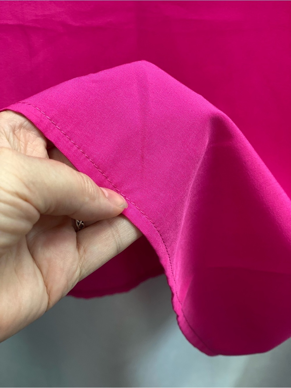 Hot Pink Cold-Shoulder Shift Dress with Pearl Accents - Picture 4 of 4